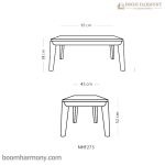 اندازه میز جلو مبلی و عسلی زولا نیلپر