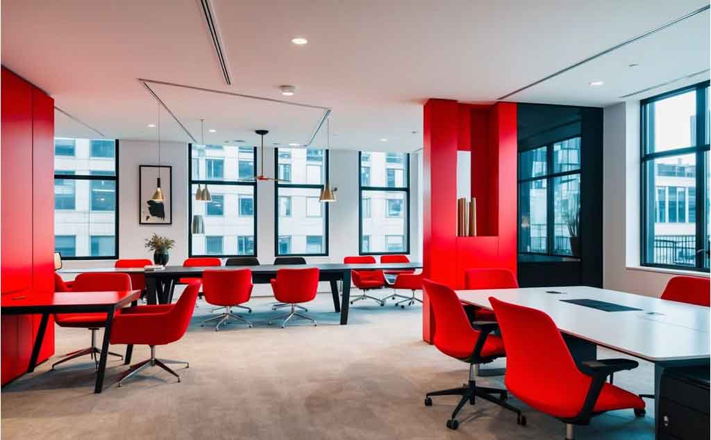 رنگ قرمز در محیط اداری
