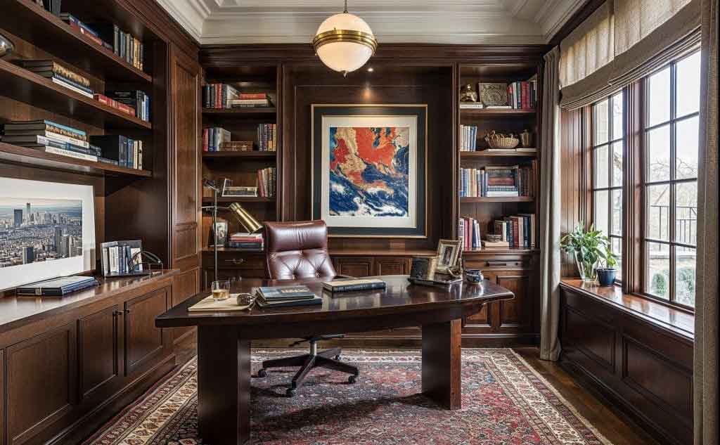 طراحی دفتر کار کلاسیک