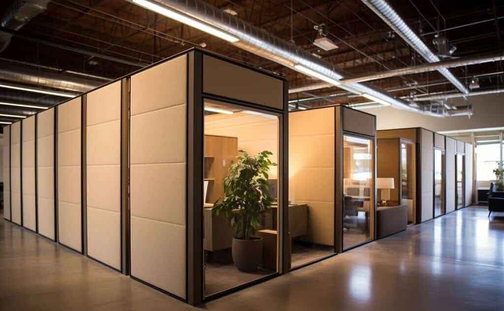 طراحی فضای اداری مدرن با پارتیشن