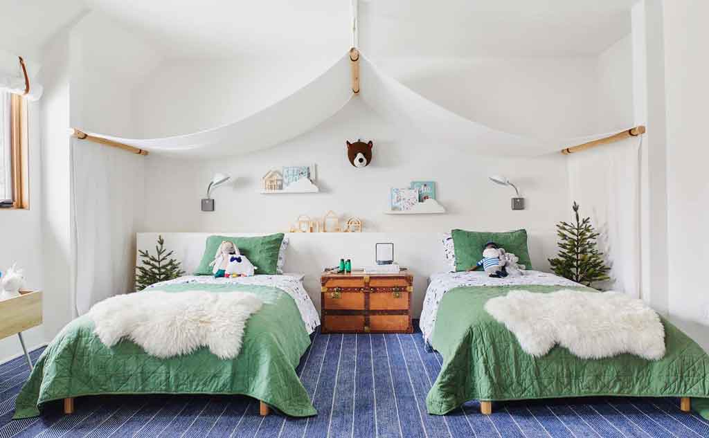 چیدمان و دکوراسیون اتاق مشترک دو فرزند