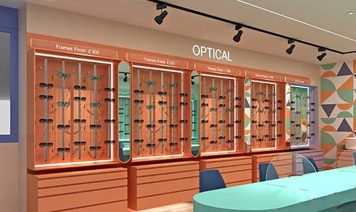 رنگ بندی مغازه عینک