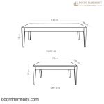 اندازه میز جلو مبلی لادیز نیلپر مربع و مستطیل