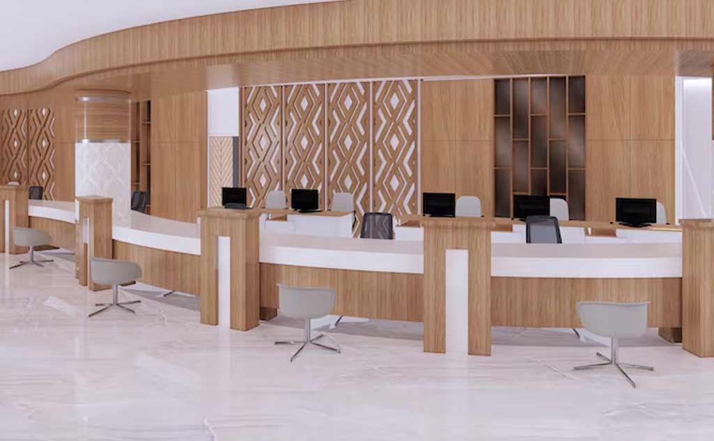 طراحی دکوراسیون دفتر پیشخوان دولت