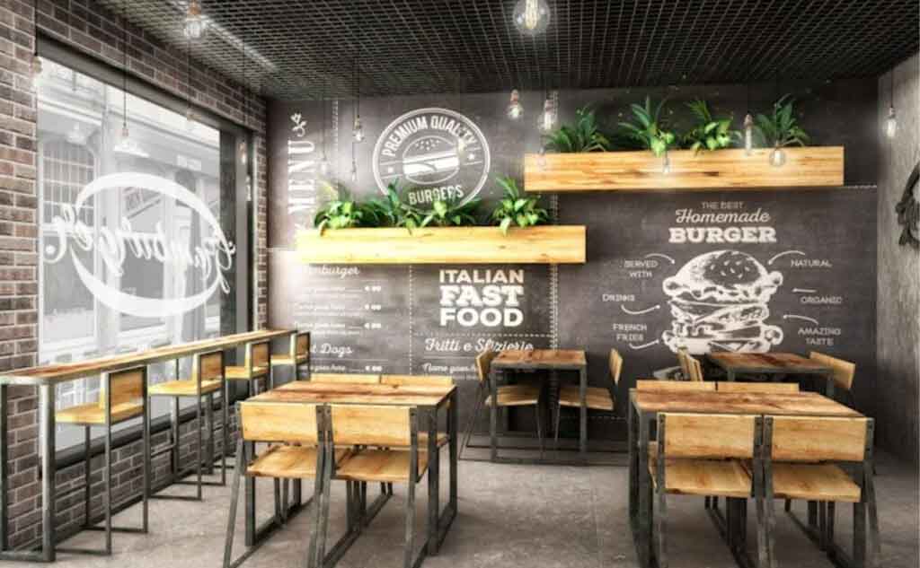 طراحی دکور فست فود کوچک
