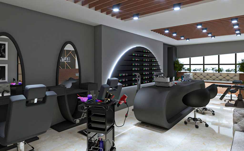 طراحی دکوراسیون سالن زیبایی و آرایشی زنانه